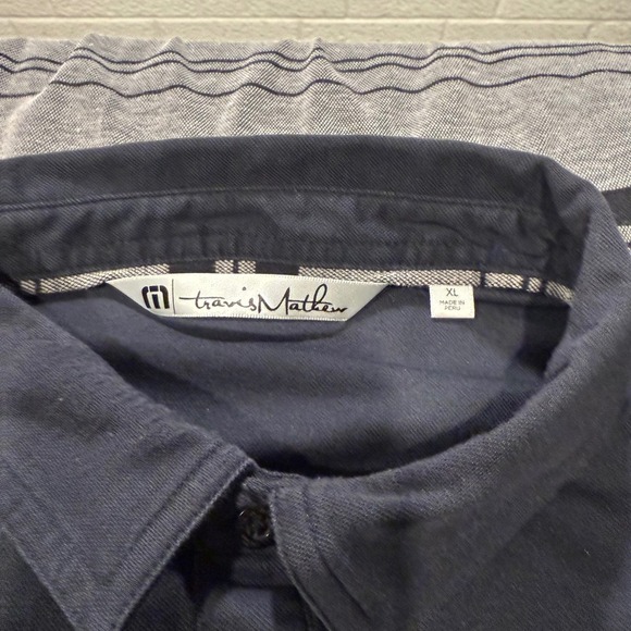 Bundle Travis Mathew Golf Polo Shirt XL Blue Gray Striped Performance Casual Men - Picture 3 of 11
